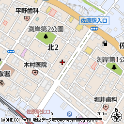 千葉県香取市北2丁目12-12周辺の地図