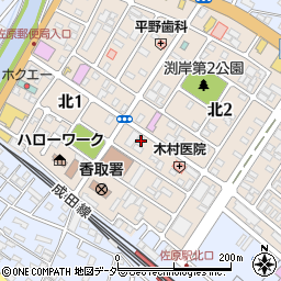 千葉県香取市北2丁目4-13周辺の地図
