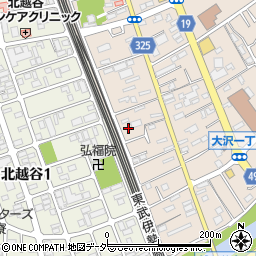 埼玉県越谷市大沢1丁目8周辺の地図