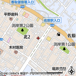 千葉県香取市北2丁目12-16周辺の地図