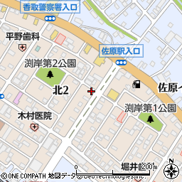 千葉県香取市北2丁目12-18周辺の地図