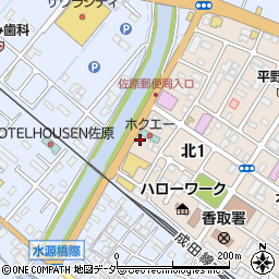 千葉県香取市北1丁目2-5周辺の地図