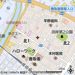 千葉県香取市北1丁目7-16周辺の地図
