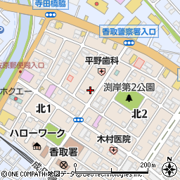 千葉県香取市北1丁目11-19周辺の地図