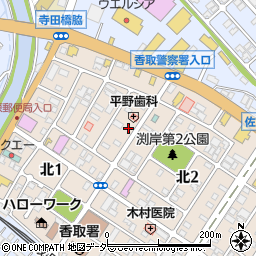 千葉県香取市北1丁目11-16周辺の地図