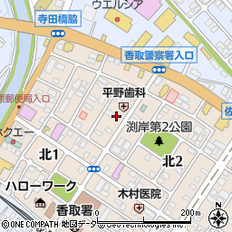 千葉県香取市北1丁目11周辺の地図