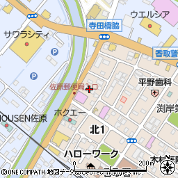 千葉県香取市北1丁目8-4周辺の地図
