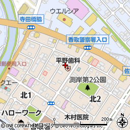 千葉県香取市北1丁目11-11周辺の地図