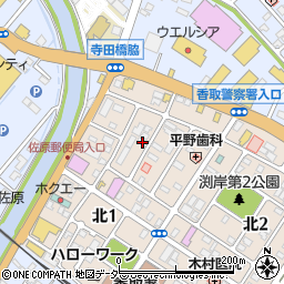 千葉県香取市北1丁目9-12周辺の地図