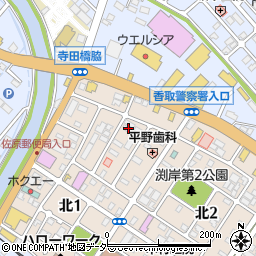 千葉県香取市北1丁目10-9周辺の地図