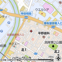 千葉県香取市北1丁目9-3周辺の地図