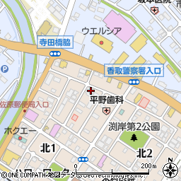 千葉県香取市北1丁目10-22周辺の地図