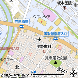千葉県香取市北1丁目13-1周辺の地図
