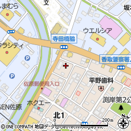 千葉県香取市北1丁目8-19周辺の地図