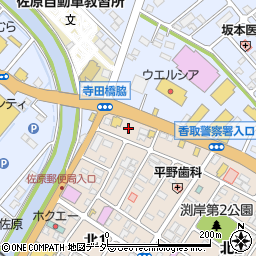 千葉県香取市北1丁目12周辺の地図