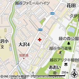 ファミリーマート越谷大沢四丁目店周辺の地図