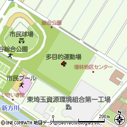 越谷総合公園多目的運動場周辺の地図