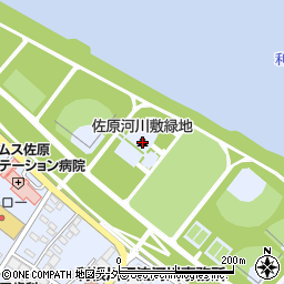 香取市佐原河川敷緑地周辺の地図
