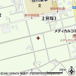 埼玉県吉川市上笹塚3丁目160-5周辺の地図