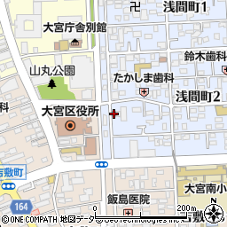 大宮浅間郵便局周辺の地図