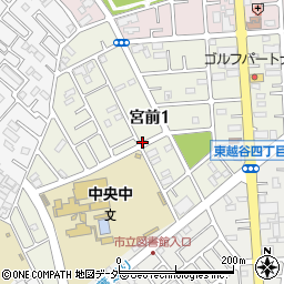 埼玉県越谷市宮前周辺の地図