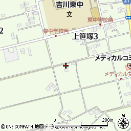 埼玉県吉川市上笹塚3丁目160周辺の地図