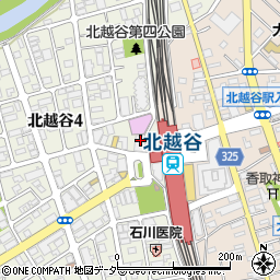 韓民チキン北越谷店周辺の地図