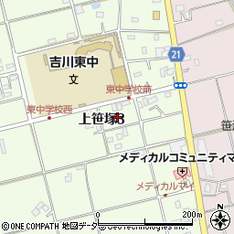 埼玉県吉川市上笹塚3丁目132周辺の地図