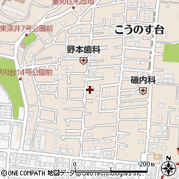 千葉県流山市こうのす台256-5周辺の地図