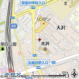 埼玉県越谷市大沢560-8周辺の地図