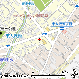 ファミリーマート越谷東大沢店周辺の地図