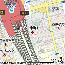 完全個室 地鶏炭火焼 羽根川 大宮店周辺の地図