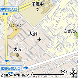 埼玉県越谷市大沢周辺の地図