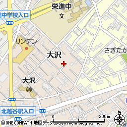 埼玉県越谷市大沢周辺の地図