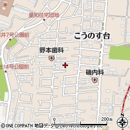 千葉県流山市こうのす台257-5周辺の地図