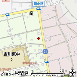 ローソン吉川上笹塚三丁目店周辺の地図