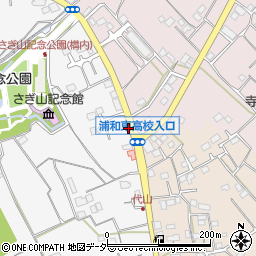 浦和東高校入口周辺の地図