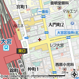 伝説のすた丼屋 大宮東口店周辺の地図