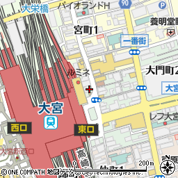 三代目鳥メロ 大宮東口店周辺の地図
