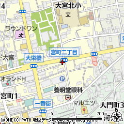 日産レンタカー大宮駅東口店周辺の地図