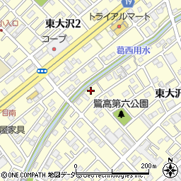 埼玉県越谷市東大沢周辺の地図