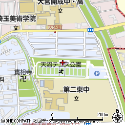 さいたま市役所　天沼テニス公園周辺の地図