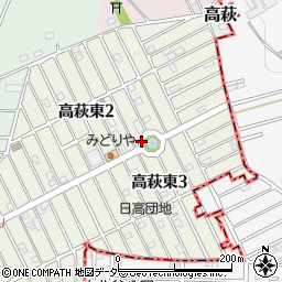埼玉県日高市高萩東周辺の地図