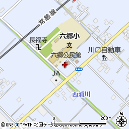 取手市　六郷公民館周辺の地図