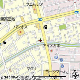 セブンイレブン越谷東大沢３丁目店周辺の地図