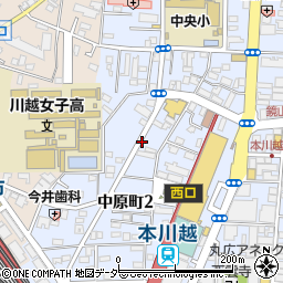 埼玉県川越市中原町周辺の地図