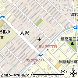 埼玉県越谷市大沢1622-8周辺の地図
