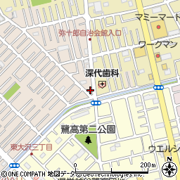 埼玉県越谷市大沢1704-3周辺の地図
