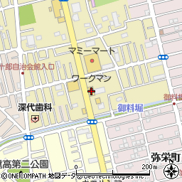 ワークマン越谷弥十郎店周辺の地図