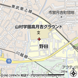 埼玉県川越市野田周辺の地図